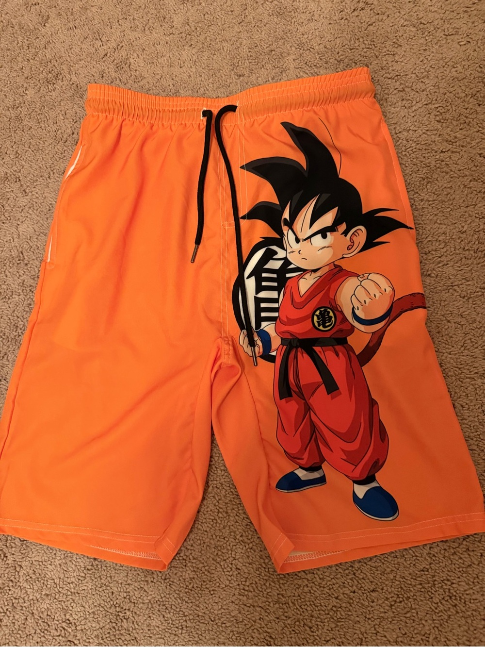Men's Orange Dragon Ball Z Graphic Swim Shorts